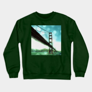 Green Bokeh Golden Gate Bridge in San Francisco Crewneck Sweatshirt